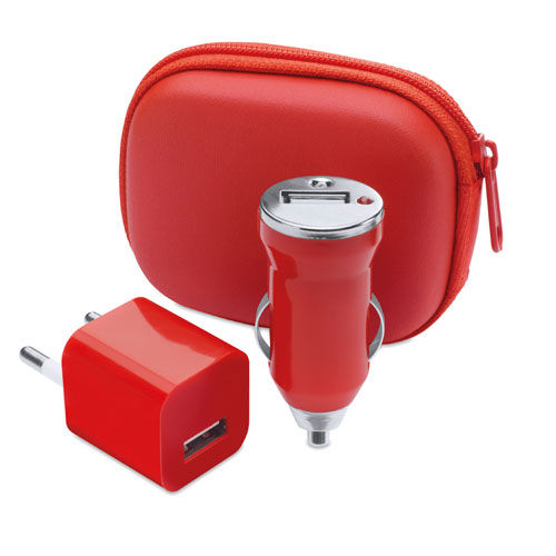 Set Cargadores USB Canox ROJO