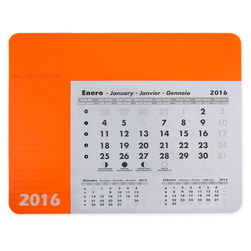 ALFOMBRILLA CALENDARIO NARANJA