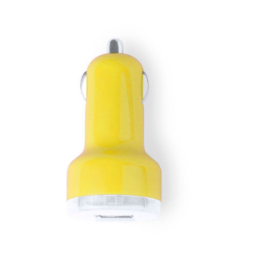 Cargador Coche USB Denom AMARILLO