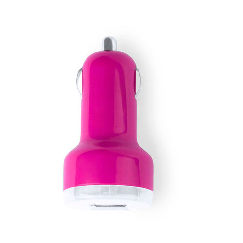 Cargador Coche USB Denom FUCSIA