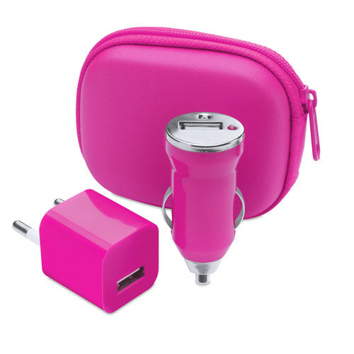 Set Cargadores USB Canox FUCSIA